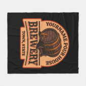 Persoonlijke naam Oude eik Barrel Beer Keg Brewery Fleece Deken (Voorkant (Horizontaal))