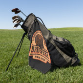 Persoonlijke naam Oude eik Barrel Beer Keg Brewery Golfhanddoek (Groen)