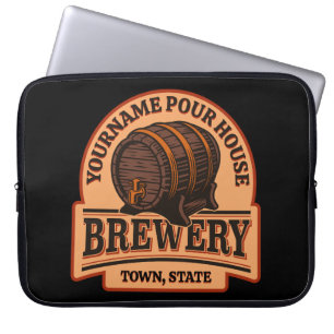 Persoonlijke naam Oude eik Barrel Beer Keg Brewery Laptop Sleeve