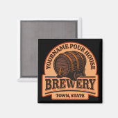 Persoonlijke naam Oude eik Barrel Beer Keg Brewery Magneet (Voorkant / Achterkant)