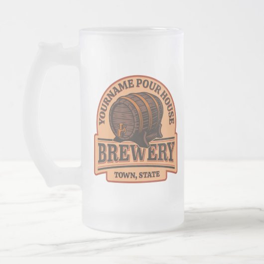 Persoonlijke naam Oude eik Barrel Beer Keg Brewery Matglas Bierpul (Links)