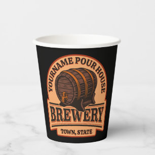 Persoonlijke naam Oude eik Barrel Beer Keg Brewery Papieren Bekers