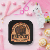 Persoonlijke naam Oude eik Barrel Beer Keg Brewery Papieren Bordje (Feest)