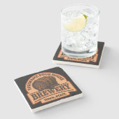 Persoonlijke naam Oude eik Barrel Beer Keg Brewery Stenen Onderzetter (Zijkant)