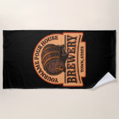 Persoonlijke naam Oude eik Barrel Beer Keg Brewery Strandlaken (Voorkant)