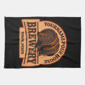 Persoonlijke naam Oude eik Barrel Beer Keg Brewery Theedoek (Horizontaal)