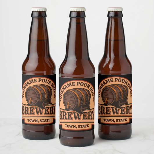 Persoonlijke NAAM Oude Eiken Vat Bierbrouwerij Bier Etiket (Flessen)