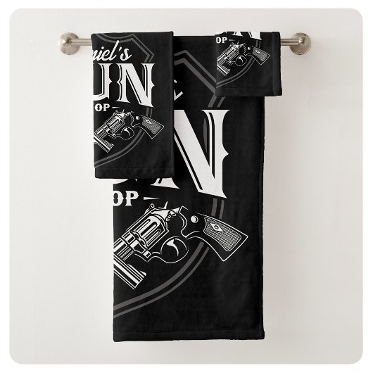Persoonlijke NAAM Oude Pistool Revolvers Winkelvuu Bad Handdoek