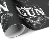 Persoonlijke NAAM Oude Pistool Revolvers Winkelvuu Cadeaupapier (Rol Hoek)