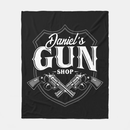 Persoonlijke NAAM Oude Pistool Revolvers Winkelvuu Fleece Deken (Voorkant)