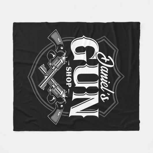 Persoonlijke NAAM Oude Pistool Revolvers Winkelvuu Fleece Deken (Voorkant (Horizontaal))