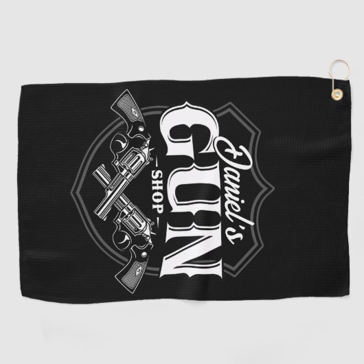 Persoonlijke NAAM Oude Pistool Revolvers Winkelvuu Golfhanddoek (Horizontaal)