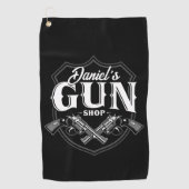 Persoonlijke NAAM Oude Pistool Revolvers Winkelvuu Golfhanddoek (Voorkant)