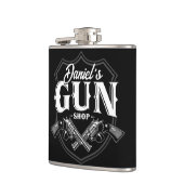 Persoonlijke NAAM Oude Pistool Revolvers Winkelvuu Heupfles (Links)