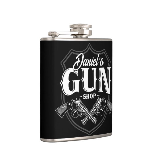 Persoonlijke NAAM Oude Pistool Revolvers Winkelvuu Heupfles (Rechts)