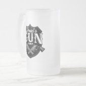 Persoonlijke NAAM Oude Pistool Revolvers Winkelvuu Matglas Bierpul (Voorkant links)