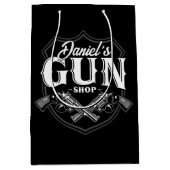 Persoonlijke NAAM Oude Pistool Revolvers Winkelvuu Medium Cadeauzakje (Voorkant)