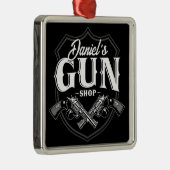 Persoonlijke NAAM Oude Pistool Revolvers Winkelvuu Metalen Ornament (Rechts)