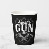 Persoonlijke NAAM Oude Pistool Revolvers Winkelvuu Papieren Bekers (Voorkant)