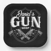 Persoonlijke NAAM Oude Pistool Revolvers Winkelvuu Papieren Bordje