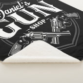 Persoonlijke NAAM Oude Pistool Revolvers Winkelvuu Sherpa Deken (3/4)