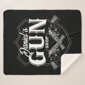 Persoonlijke NAAM Oude Pistool Revolvers Winkelvuu Sherpa Deken (Voorkant (horizontaal))