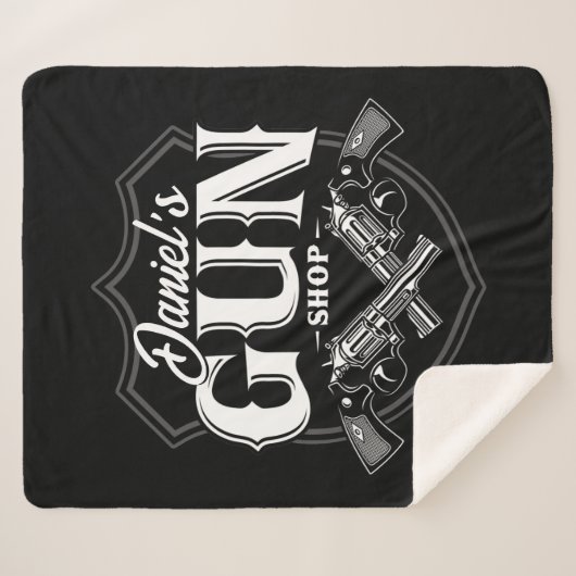 Persoonlijke NAAM Oude Pistool Revolvers Winkelvuu Sherpa Deken (Voorkant (horizontaal))
