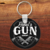 Persoonlijke NAAM Oude Pistool Revolvers Winkelvuu Sleutelhanger (Voorkant)
