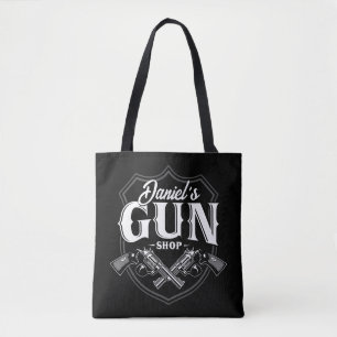 Persoonlijke NAAM Oude Pistool Revolvers Winkelvuu Tote Bag