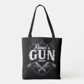 Persoonlijke NAAM Oude Pistool Revolvers Winkelvuu Tote Bag (Achterkant)