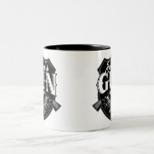 Persoonlijke NAAM Oude Pistool Revolvers Winkelvuu Tweekleurige Koffiemok (Center)