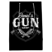 Persoonlijke NAAM Oude Revolvers Wapenwinkel Vuurw Medium Cadeauzakje (Achterkant)
