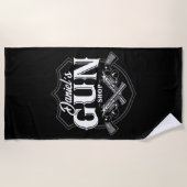 Persoonlijke NAAM Oude Revolvers Wapenwinkel Vuurw Strandlaken (Voorkant)