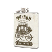 Persoonlijke NAAM Oude Western Stagecoach Carriage Heupfles (Links)