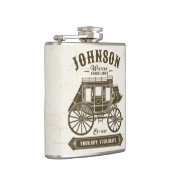 Persoonlijke NAAM Oude Western Stagecoach Carriage Heupfles (Rechts)