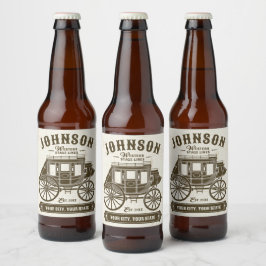Persoonlijke NAAM Oude Western Stagecoach Koets Bier Etiket
