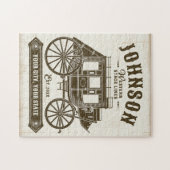 Persoonlijke NAAM Oude Western Stagecoach Koets Legpuzzel (Horizontaal)
