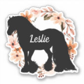 Persoonlijke naam paard Silhouette Equestrian spri Sticker (Voorkant)