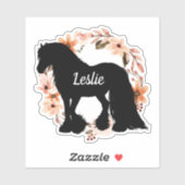 Persoonlijke naam paard Silhouette Equestrian spri Sticker (Vel)