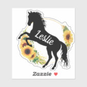 Persoonlijke naam paard Silhouette Equestrian Sticker (Vel)