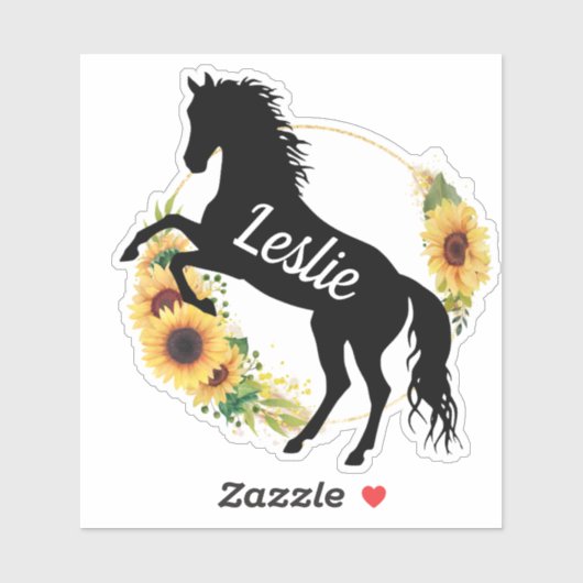 Persoonlijke naam paard Silhouette Equestrian Sticker (Vel)