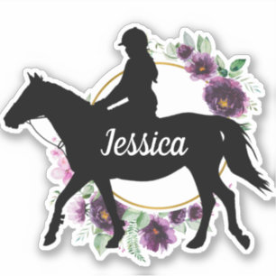 Persoonlijke naam paard silhouette Sticker 