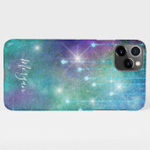 Persoonlijke naam, Paars en Blauwgroen, lichten en iPhone Hoesje (Achterkant horizontaal)