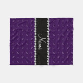 Persoonlijke naam paars vlinderpatroon fleece deken (Voorkant (Horizontaal))