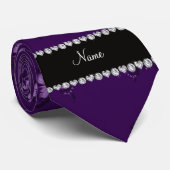 Persoonlijke naam paars vlinderpatroon stropdas (Opgerold)