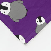 Persoonlijke naam paarse baby pinguïns fleece deken (Hoek)
