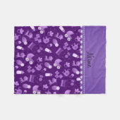 Persoonlijke naam paarse babydieren fleece deken (Voorkant (Horizontaal))