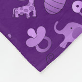 Persoonlijke naam paarse babydieren fleece deken (Hoek)