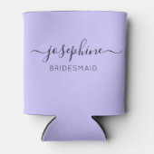 Persoonlijke naam Paarse Bridesmaid Blikjeskoeler (Voorkant)