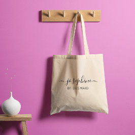 Persoonlijke naam Paarse Bruidsmeisje Tote Bag